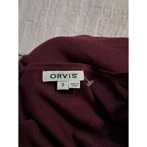 Orvis Size Small Long Wine Color Cardigan